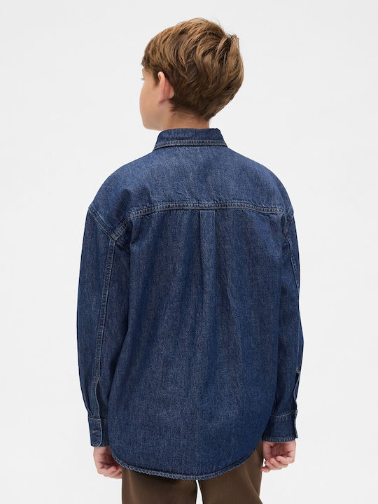 Kids Shirt Long Sleeve Denim Dark Wash