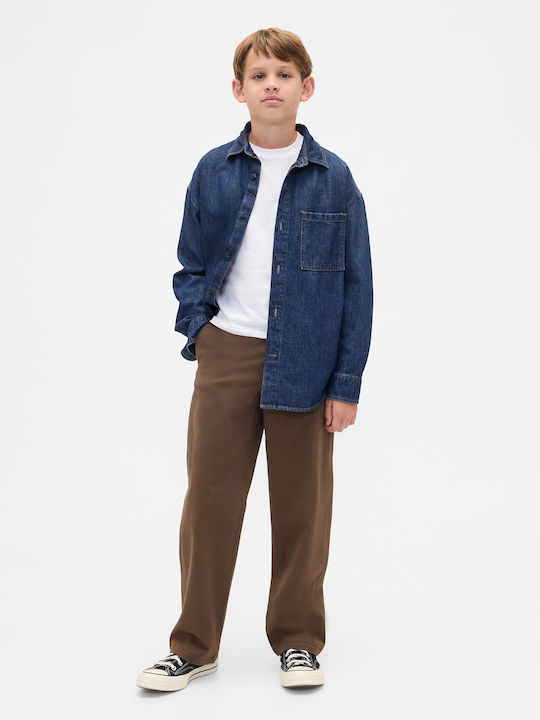 Kids Shirt Long Sleeve Denim Dark Wash