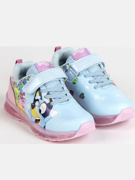Bluey Kids Sneakers with Hoop & Loop Closure Pink Lights