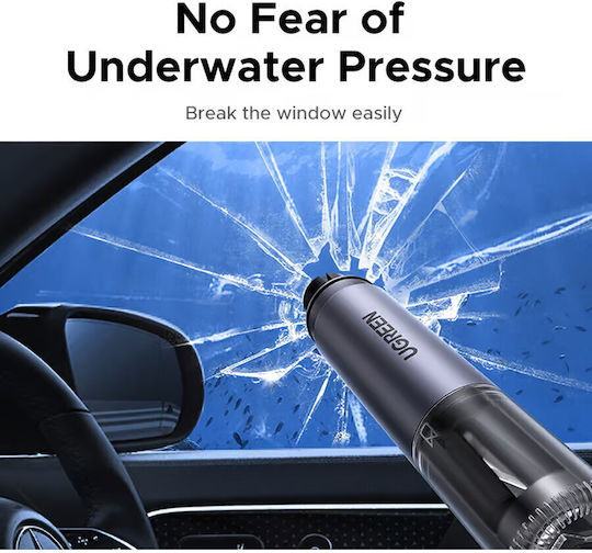 Ugreen Car Emergency Hammer With Seatbelt Cutter Gray