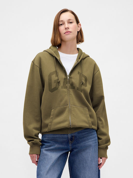 Arch Logo Sweatshirt with Hood Dark Olive