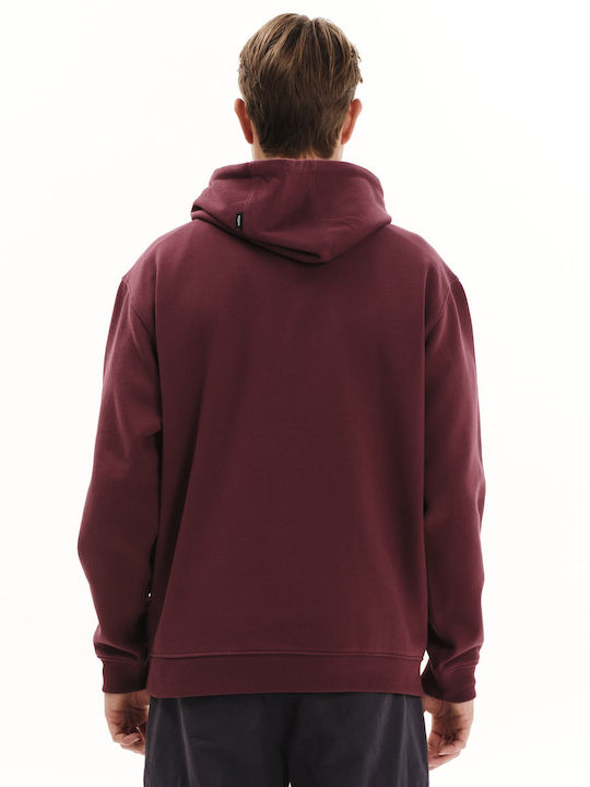 Sweatshirt With Hood Burgundy
