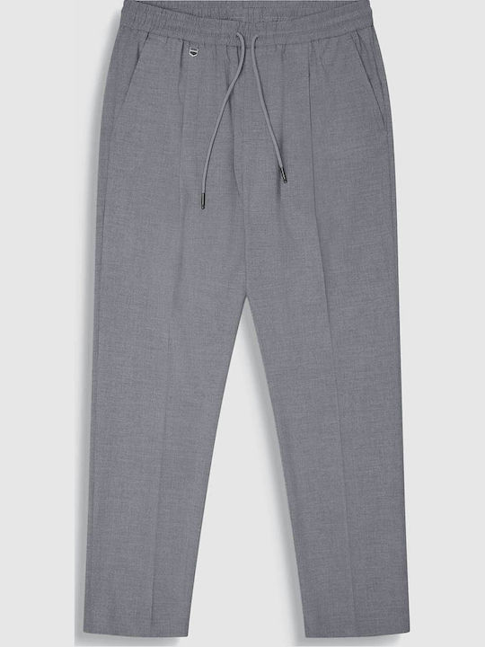 Trousers in Regular Fit Dark Grey Melange