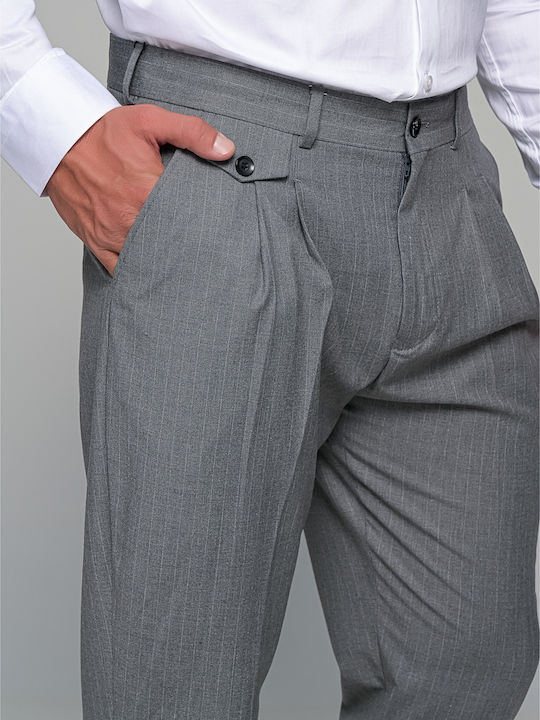 Oxford Trousers Suit Elastic in Slim Fit Gray