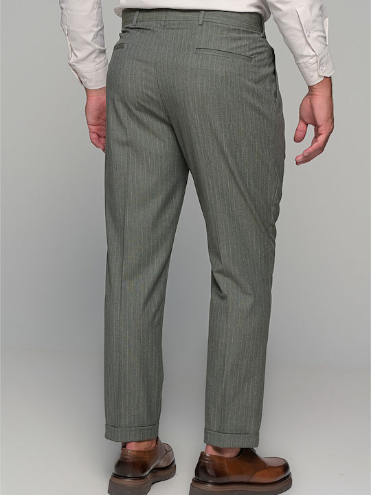 Oxford Herrenhosen Anzug Elastisch Schlank Fit Farbe Khaki