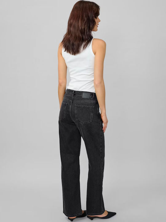 Women's Jean Trousers in Wide Line Black