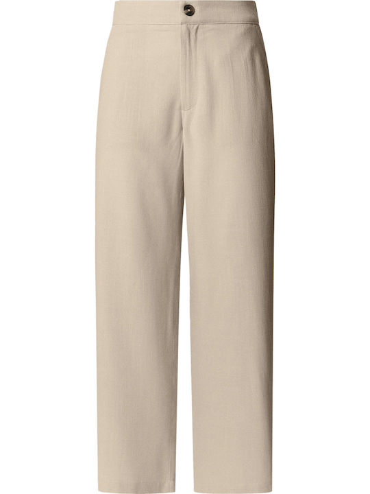Women's Fabric Trousers Light Beige