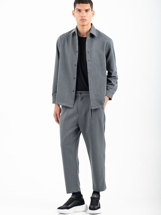 Дълъг Ръкав Overshirt Сив