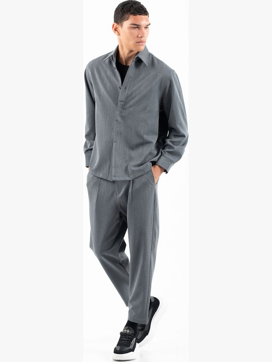 Дълъг Ръкав Overshirt Сив