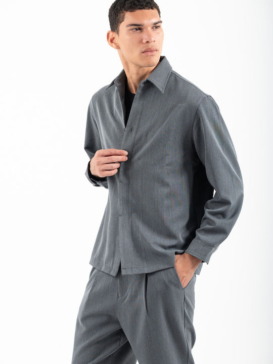 Дълъг Ръкав Overshirt Сив