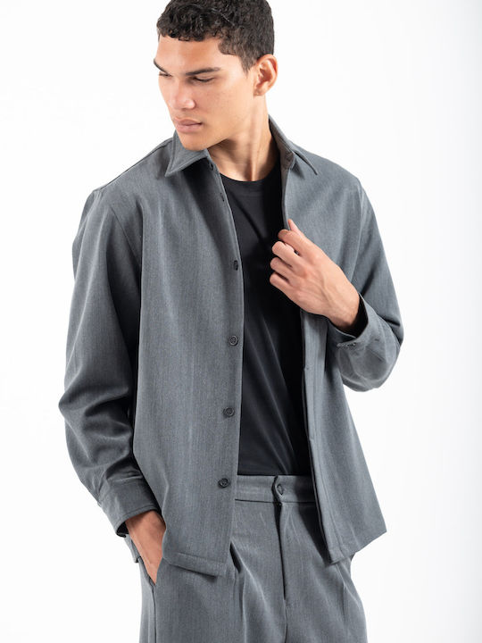 Дълъг Ръкав Overshirt Сив