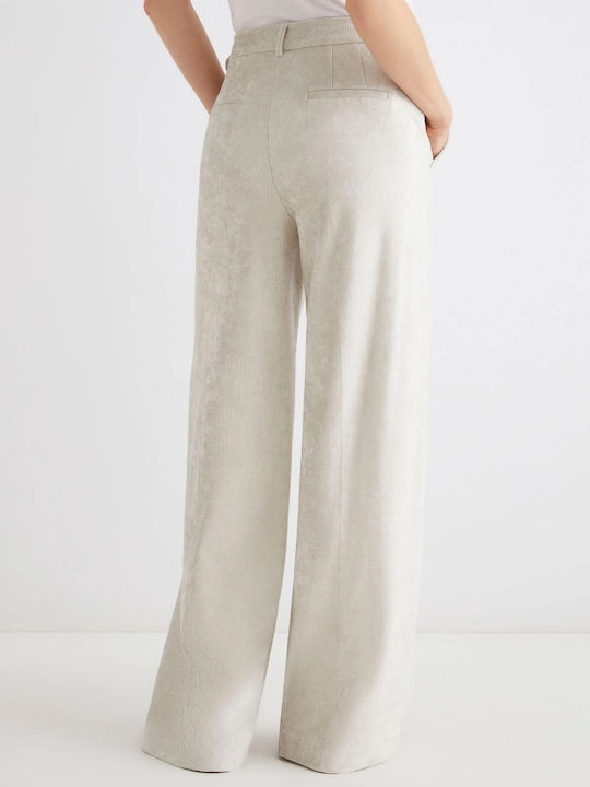 Women's Fabric Trousers Ivory