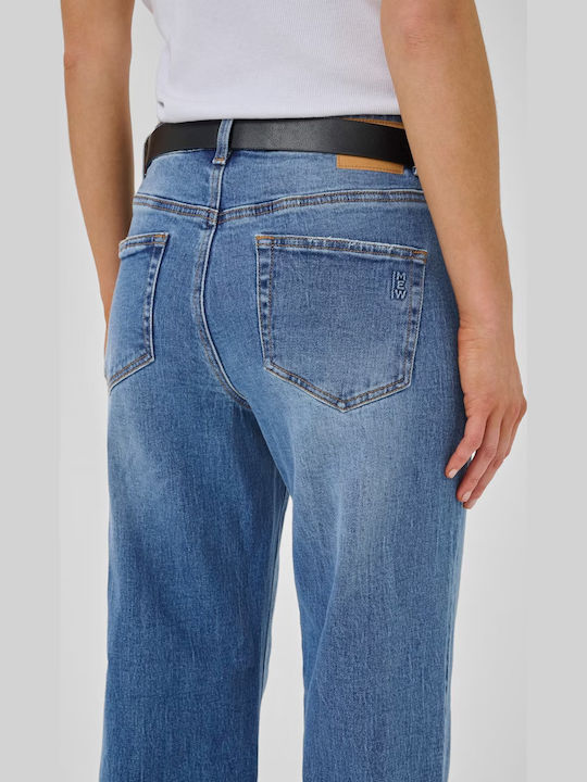 Women's Jean Trousers in Wide Line Medium Blue