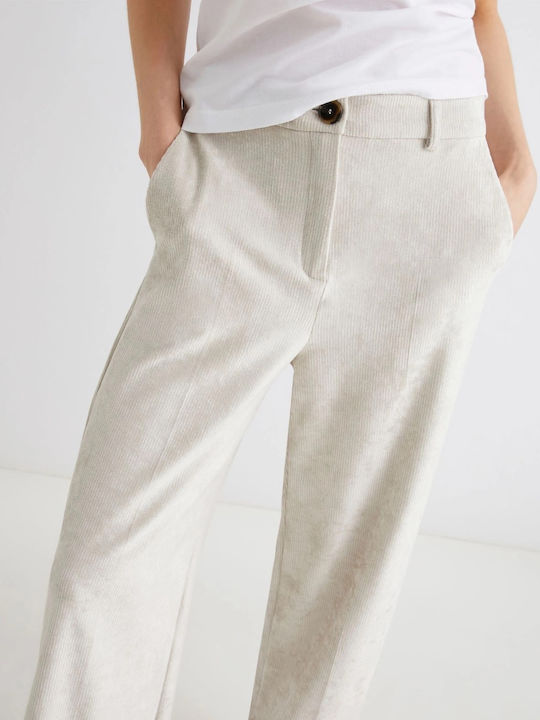 Women's Fabric Trousers Ivory
