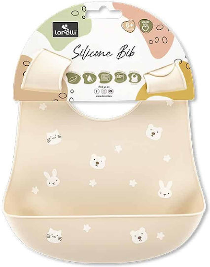 Lorelli Wasserdicht Lätzchen Silikon mit Tasche Beige
