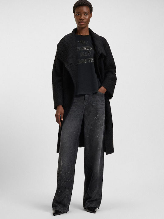 Γυναικείο Jean Παντελόνι Mid Rise σε Relaxed Εφαρμογή Black