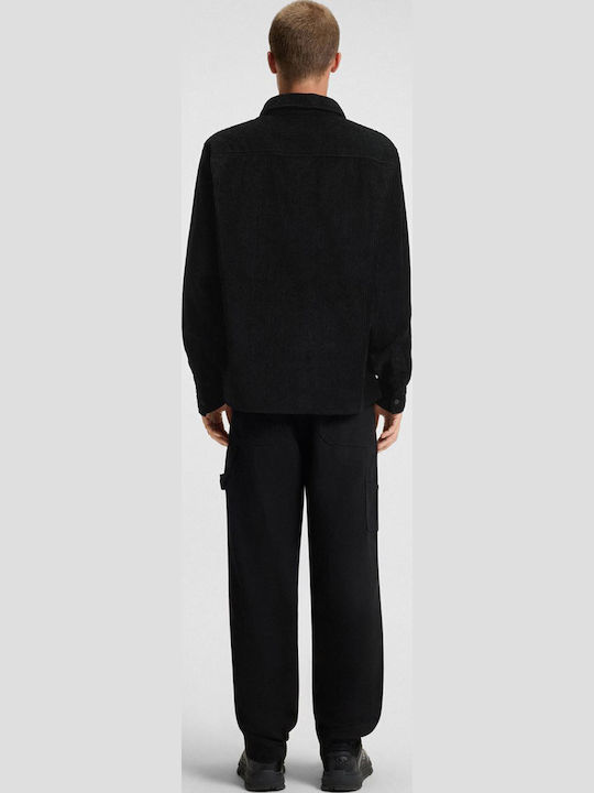 Ekynone Long-sleeved Corduroy Shirt in Wide Line Black