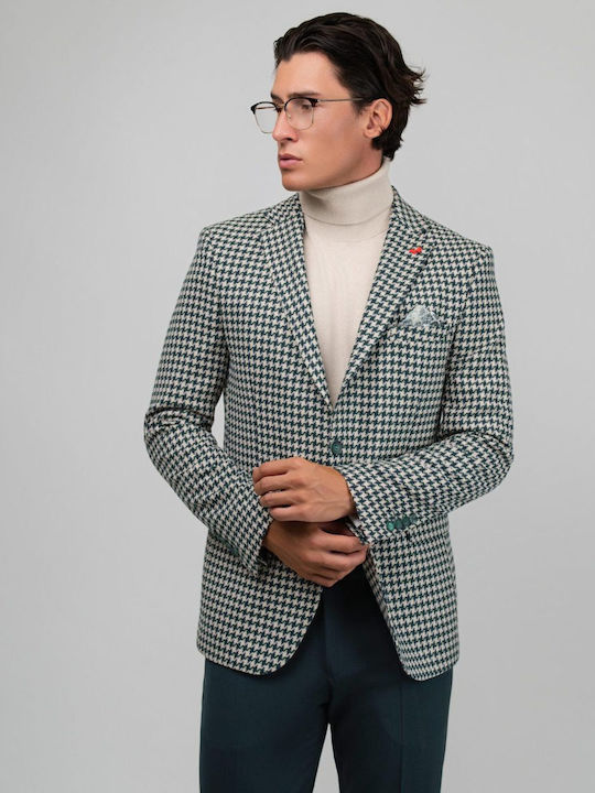 Men's Winter Suit Jacket Slim Fit Olive/Beige