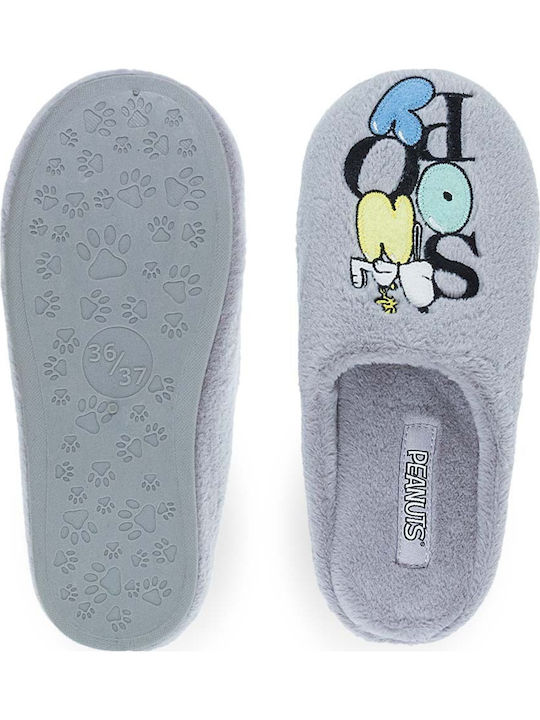 Snoopy Peanuts Winter Damen Hausschuhe Beige