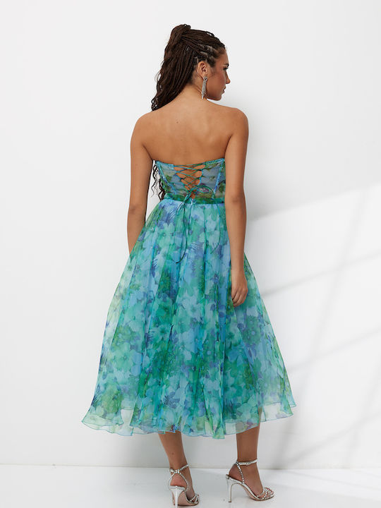 Summer Dress for Wedding / Baptism Strapless Floral