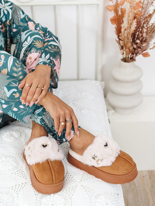 Ταμπά Γούνινες Παντόφλες Διακοσμητικά Στοιχεία