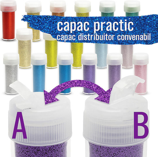 Set 25 Recipiente Glitter Tritart Sclipici Fin Recipient 10 G Potrivit Pentru Artă Unghii Machiaj Multicolor