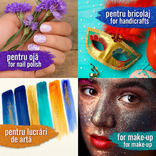 Set 25 Recipiente Glitter Tritart Sclipici Fin Recipient 10 G Potrivit Pentru Artă Unghii Machiaj Multicolor