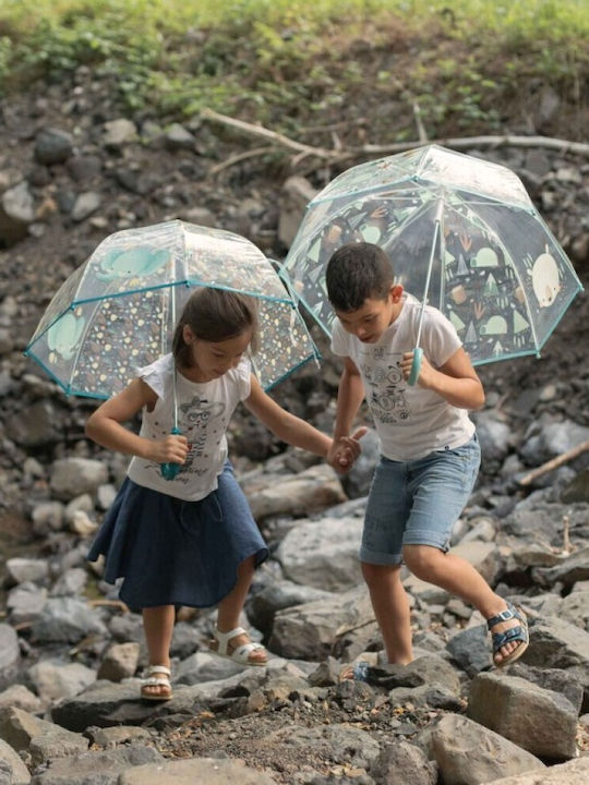 Sassi Junior Kinder Regenschirm Gebogener Handgriff Durchsichtig