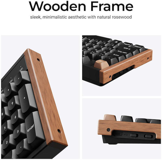 Keychron K10 HE K10H-F1 Fără fir Efect Hall Gaming Tastatură cu Magnetic comutatoare și iluminare RGB (Engleză US)