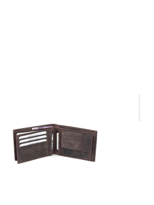 Leather Men's Wallet Classic with RFID Dark Brown