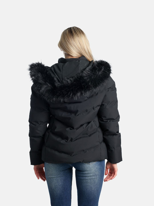 Damen Puffer Jacke für Winter Schwarz