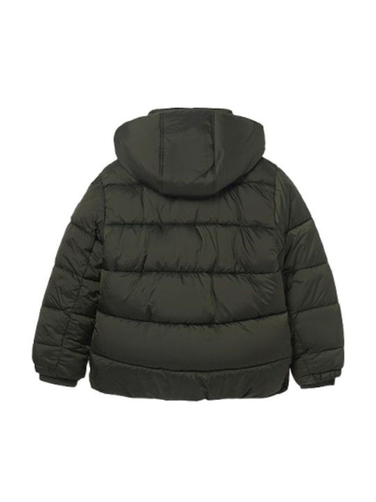 Kinder Freizeitjacke Kurz mit Kapuze Dark Olive