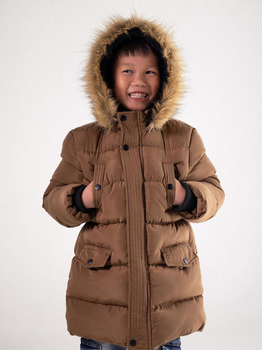 Kids' Casual Jacket with Hood Brown