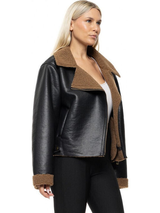Γυναικείο Biker Jacket Καφέ