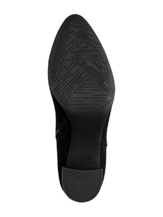 Damenstiefel aus schwarzem Wildleder