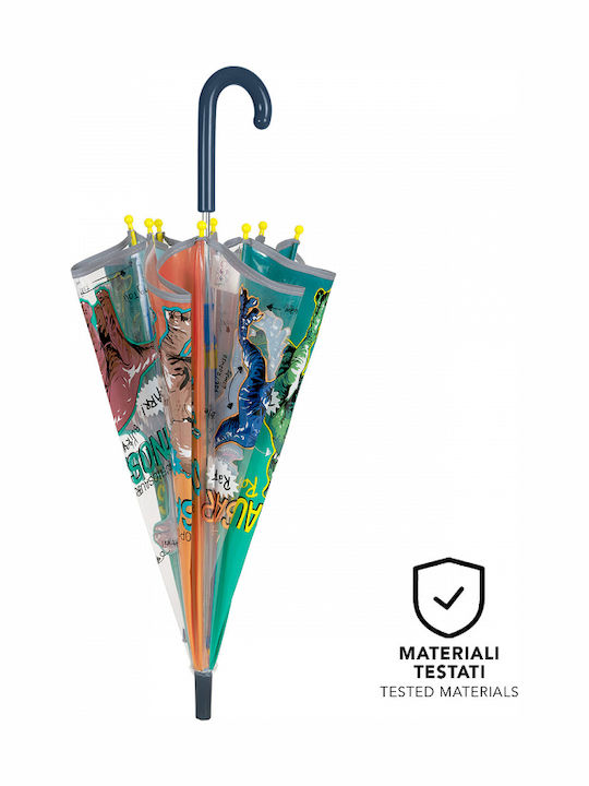 Perletti Kids Curved Handle Umbrella Transparent