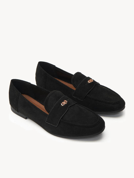 Mocasini Dama Negri Cu Element Metalic Decorativ