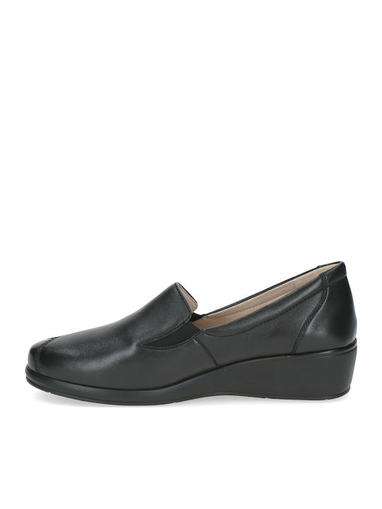 Leather Women's Loafers in Black Color
