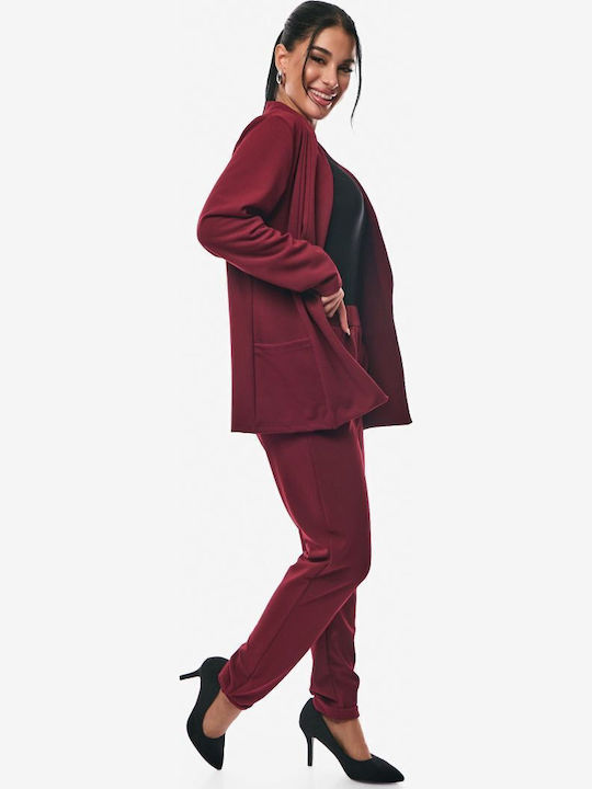 Dress Up Blazer pentru femei Sacou Burgundy