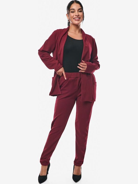 Dress Up Blazer pentru femei Sacou Burgundy