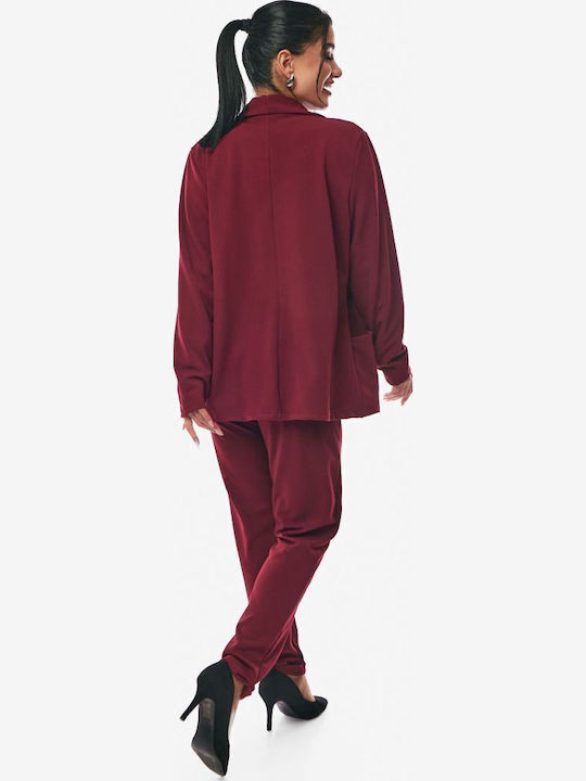 Dress Up Blazer pentru femei Sacou Burgundy