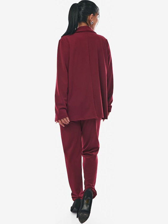 Dress Up Blazer pentru femei Sacou Burgundy
