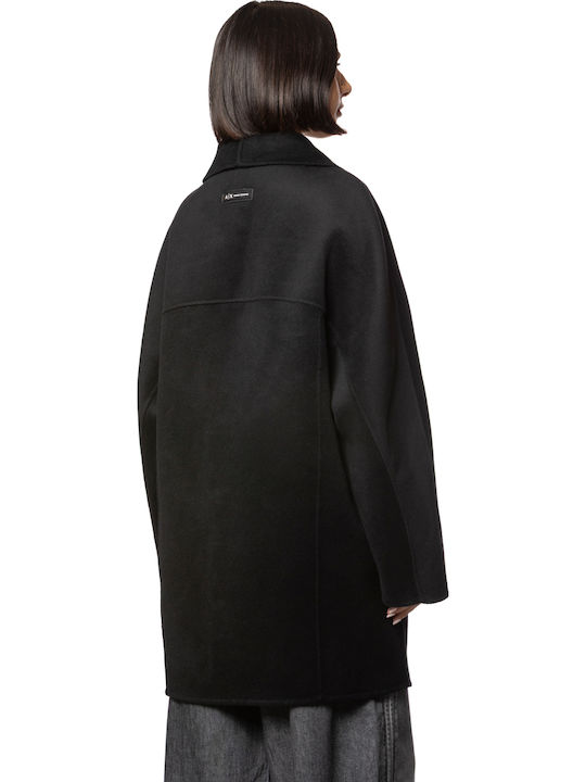 Wolle Damen Schwarz Mantel