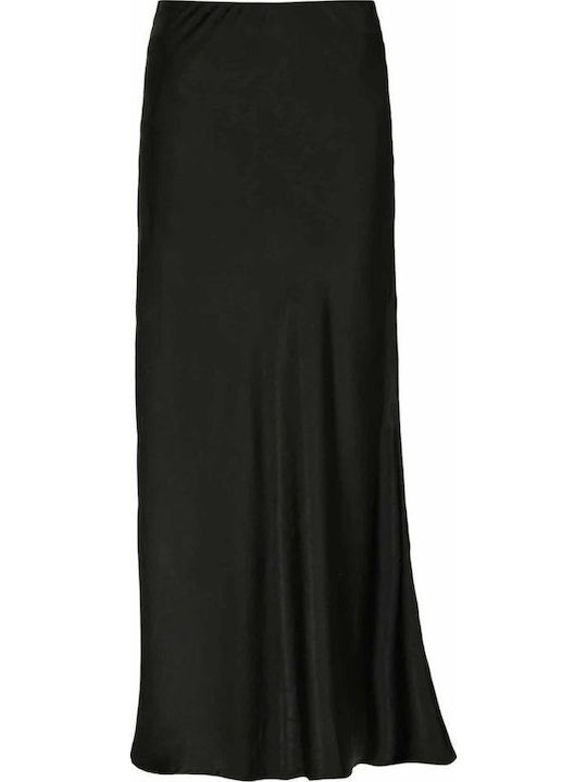 Satin Maxi Fustă Black