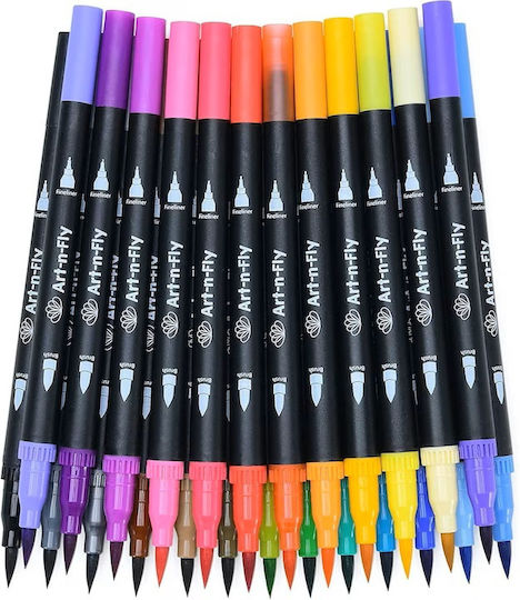 Art-n-fly Two Tips Fine Tip Markere de Proiectare 0.4mm Multicolor 25buc