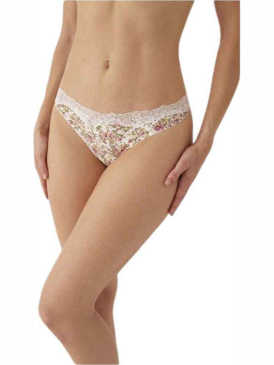 Βαμβακερά Дамско Слип 3Pack с дантела Salmon, Burgundy, Floral