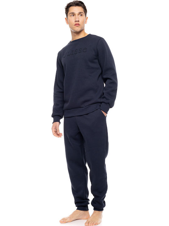 Ulisse Winter Herrenpyjama Baumwollene Yacht Blau Ulisse Winter Herrenpyjama Baumwollene Yacht Blau
