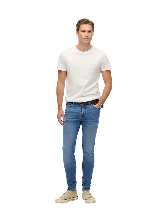 Vintage Men's Jeans Pants with Skinny Fit Mid Blue