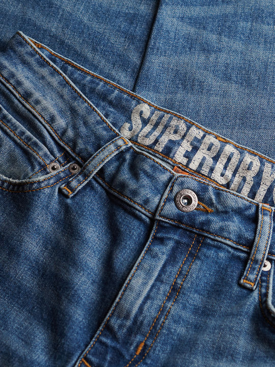 Vintage Men's Jeans Pants with Skinny Fit Mid Blue