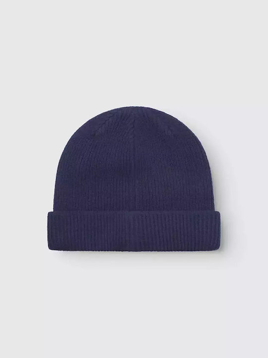 Beanie Unisex Beanie Knitted in Navy Blue color